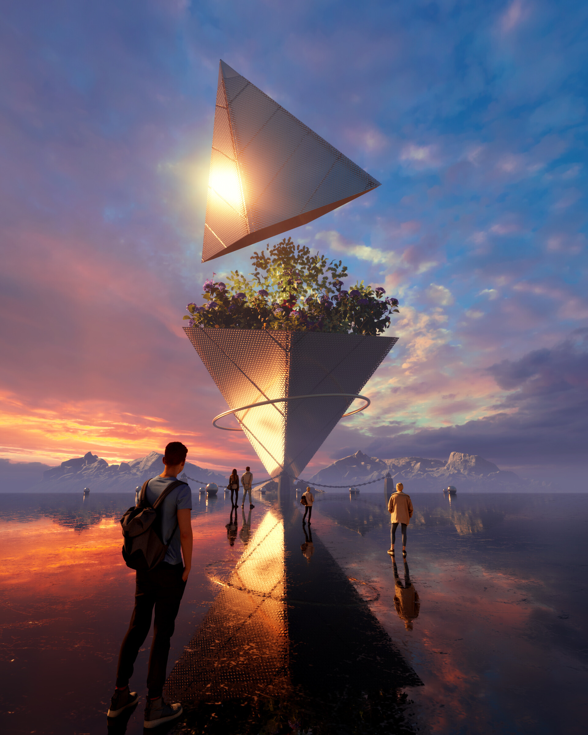 Sacred Pyramid Sunset