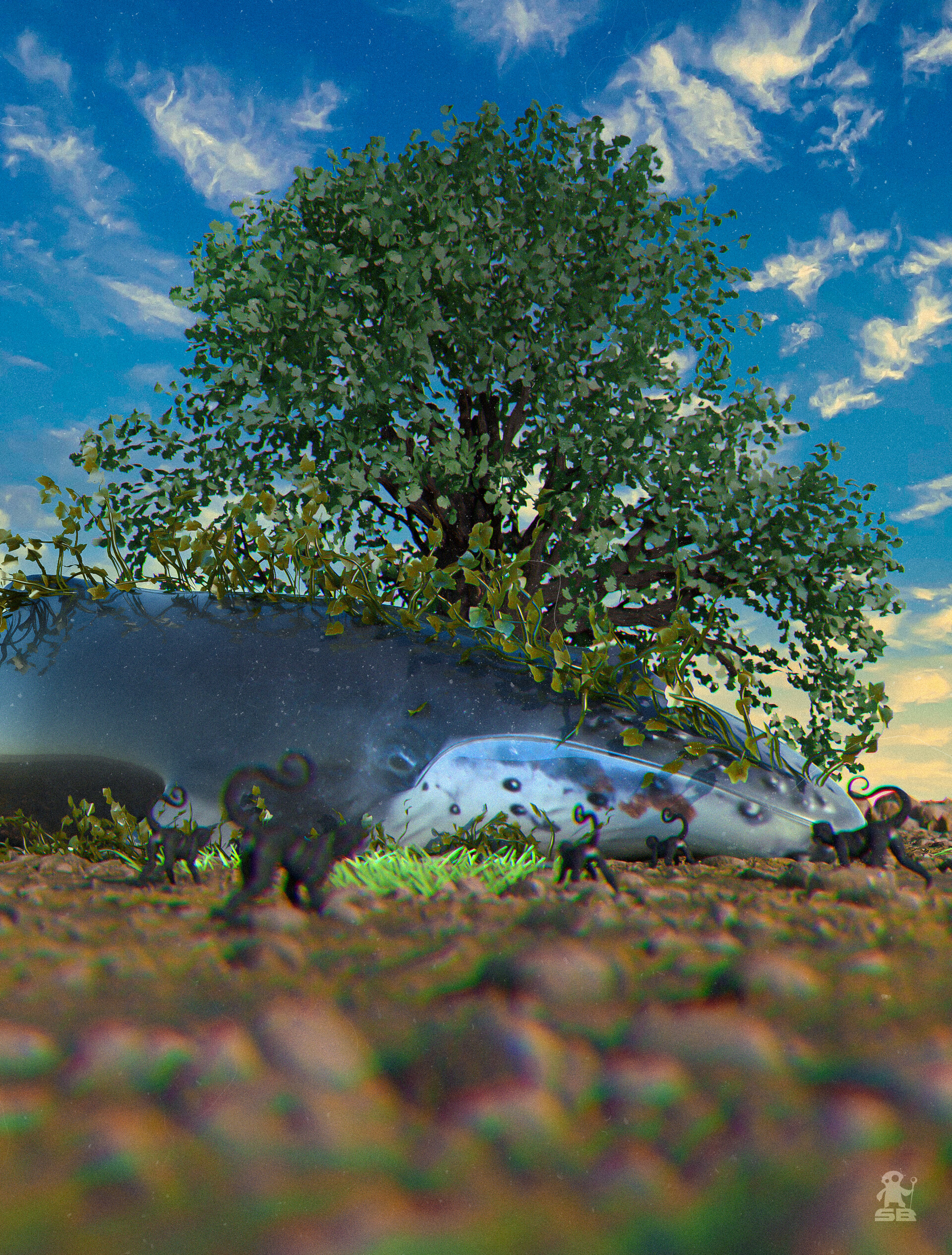 WHALE ON LAND