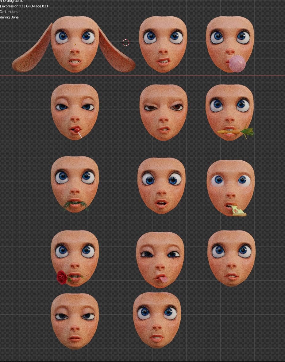 Laidback Llamas expression traits in Blender