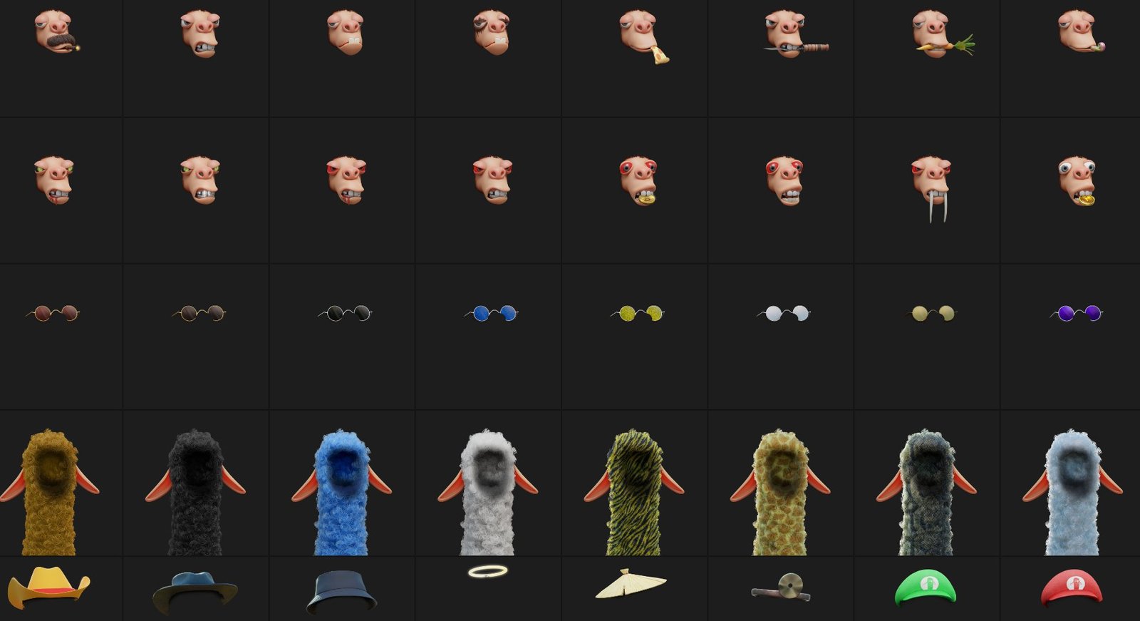 Laidback Llamas final trait renders